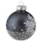 6ct. 4" Gray & White Snowflake Glass Ball Ornaments